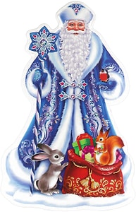Изображение товара Наклейка новогодняя Miland Дедушка Мороз с зайкой 25*33см