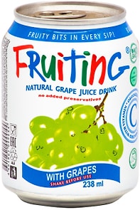 Изображение товара Напиток Fruiting из виноградного сока с цельным виноградом 238мл
