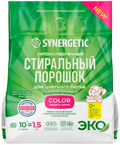 Изображение товара Стиральный порошок Synergetic Color для цветного белья 1.5кг