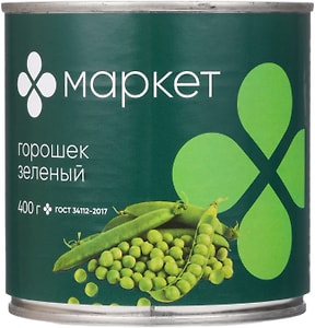 Изображение товара Горошек Маркет зеленый 400г