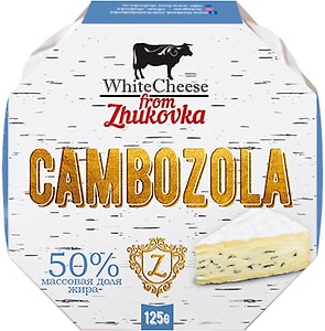 Изображение товара Сыр White Cheese From Zhukovka Cambozola с голубой плесенью 50% 125г