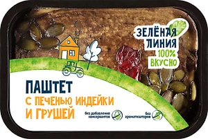 Изображение товара Паштет Зеленая линия с печенью индейки и грушей 160г