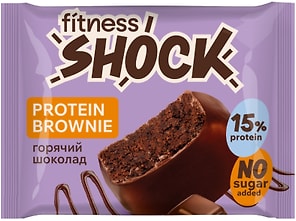 Изображение товара Пирожное FitnesShock Глазированное брауни горячий шоколад 50г