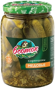 Изображение товара Огурцы 6 Соток маринованные Корнишоны Медовые 720мл