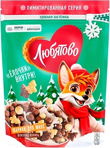 Изображение товара Готовый завтрак Любятово Шарики шоколадные Дуо Микс 200г