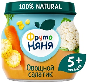 Изображение товара Пюре ФрутоНяня Овощной салатик с 5 месяцев 80г