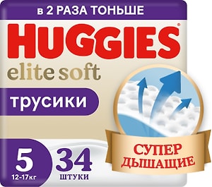 Изображение товара Подгузники трусики Huggies Elite Soft 12-17кг 5 размер 34шт