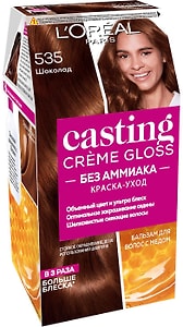 Изображение товара Краска-уход для волос Loreal Paris Casting Creme Gloss 535 Шоколад