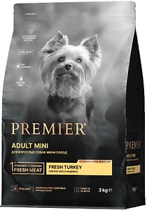 Изображение товара Сухой корм для собак Premier Dog Turkey Adult Mini Свежее мясо индейки 3кг