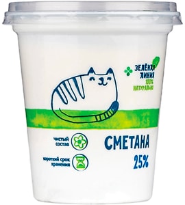 Изображение товара Сметана Зеленая линия 25% 250г