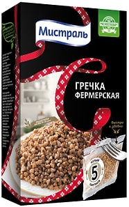 Изображение товара Крупа Мистраль Гречневая фермерская ядрица 5пак*80г
