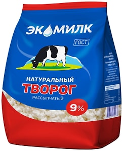 Изображение товара Творог Экомилк рассыпчатый 9% 350г