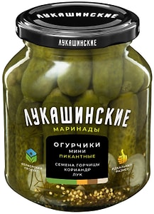 Изображение товара Огурцы Лукашинские маринованные Пикантные 340г