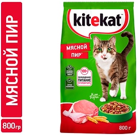 Изображение товара Сухой корм для кошек Kitekat Мясной пир 800г