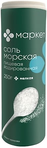 Изображение товара Соль морская Маркет пищевая йодированная 250г