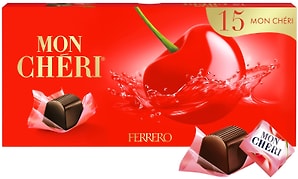 Изображение товара Конфеты Mon Cheri из темного шоколада с цельной вишней и ликером 157.5г