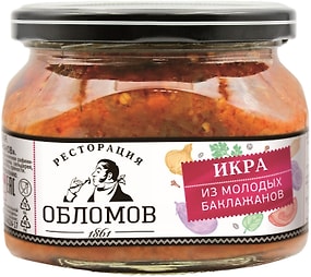 Изображение товара Икра Ресторация Обломов из молодых баклажанов 320г