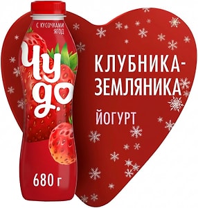 Изображение товара Йогурт питьевой Чудо Клубника-Земляника 1.9% 680г
