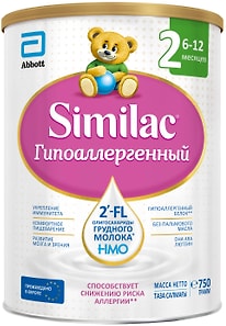 Изображение товара Смесь Similac 2 Гипоаллергенный сухая c 6 до 12 месяцев 750г