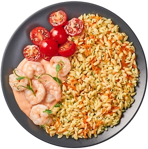 Изображение товара Паста Перекресток Select орзо с креветками  в сливочно-томатном соусе 250г