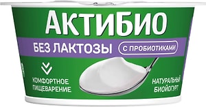 Изображение товара Биойогурт АктиБио без лактозы 3.4% 130г