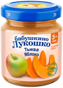 Изображение товара Пюре Бабушкино Лукошко Тыква-Яблоко с 5 месяцев 100г