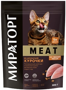 Изображение товара Сухой корм для кошек Мираторг Meat из ароматной курочки 300г