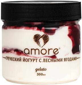 Изображение товара Мороженое Amore кисломолочное с греческим йогуртом и лесными ягодами 300мл