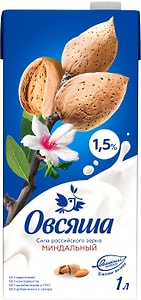 Изображение товара Напиток Овсяша Овсяно-миндальный 1.5% 1л