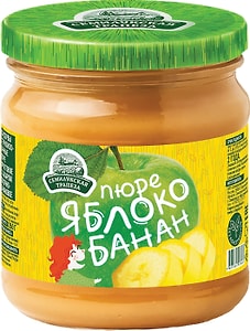 Изображение товара Пюре Семилукская Трапеза Фруктовое Яблоко банан 470г