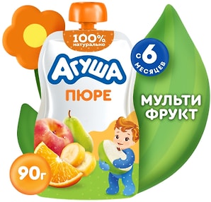 Изображение товара Пюре Агуша Мультифрукт 90г в ассортименте