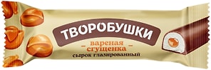 Изображение товара Сырок творожный Творобушки глазированный с начинкой Молоко сгущенное вареное 20% 40г