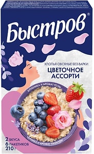 Изображение товара Хлопья овсяные Быстров Цветочное Ассорти 210г