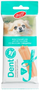 Изображение товара Лакомство для собак Biff Dent жевательный снек для чистки зубов со вкусом говядины 35г