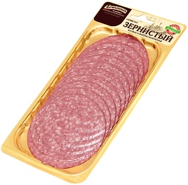 Изображение товара Колбаса Егорьевская Сервелат Зернистый варено-копченая нарезка 100г