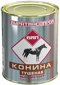 Изображение товара Конина Бурятмясопром тушеная Высший сорт 338г