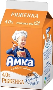 Изображение товара Ряженка Амка 4% 450г