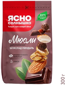Изображение товара Мюсли Ясно Солнышко запеченные Миндаль-Шоколад 5 злаков 300г