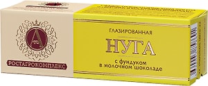 Изображение товара Нуга глазированная А.РостАгроКомплекс в молочном шоколаде с фундуком 40г