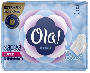 Изображение товара Прокладки Ola!Classic Wings Singles Super 8шт
