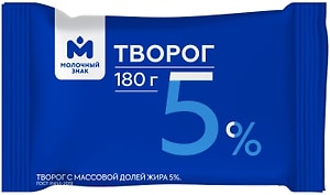 Изображение товара Творог Молочный знак 5% 180г