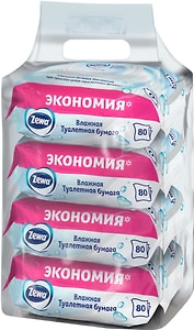 Изображение товара Набор туалетной бумаги Zewa Пьюр Мультипак влажная 80листов*4шт