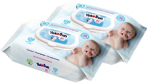 Изображение товара Салфетки влажные YokoSun детские 2*120шт