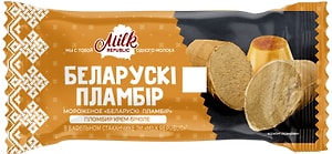 Изображение товара Мороженое Milk Republic Беларускi пламбiр крем-брюле в вафельном стаканчике 15% 80г