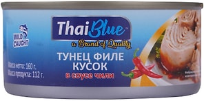 Изображение товара Тунец Thai Blue филе-кусок в соусе чили 160г
