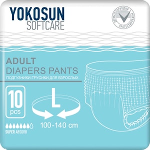 Изображение товара Подгузники-трусики для взрослых YokoSun Размер L 10шт