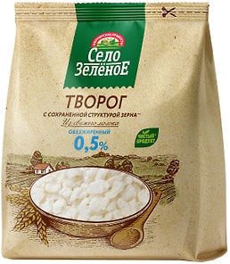 Изображение товара Творог Село Зеленое обезжиренный 0% 200г