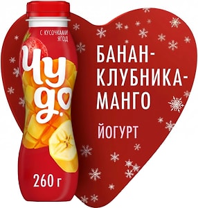 Изображение товара Йогурт Чудо Банан-Клубника-Манго 1.9% 260г