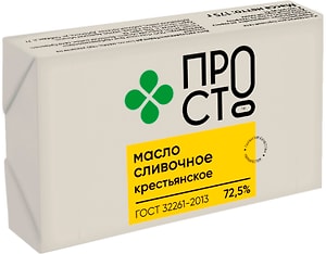 Изображение товара Масло Пр!ст сладкосливочное Крестьянское высшего сорта 72.5% 175г