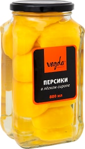 Изображение товара Персики Vegda Product в легком сиропе 880мл